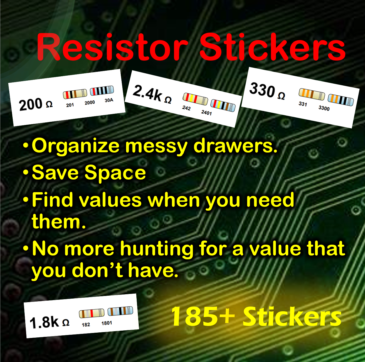Picture of Resistor Organization Sticker System - DIGITAL DOWNLOAD