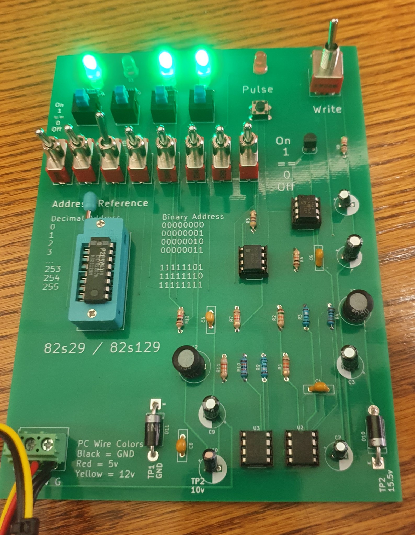 Picture of Manual Prom Programmer PCB - For 82s129 82s126 74s287 74s387 - PCB ONLY